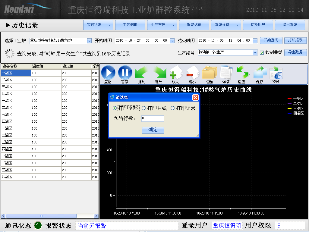 車間DCS/工業(yè)爐、電爐群控系統(tǒng) 歷史數(shù)據(jù)-選擇打印模式