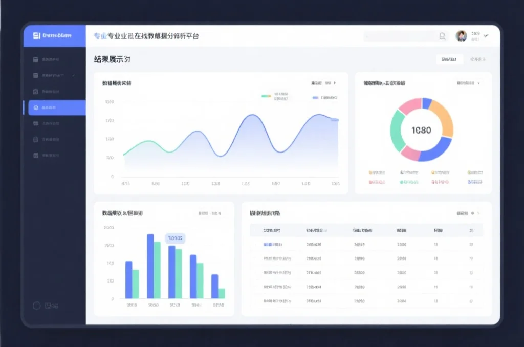 在线预测工具的数据分析结果展示,包含图表和关键指标